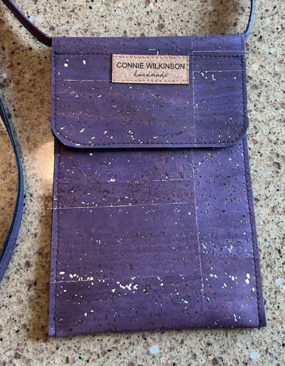 Connie Wilkinson Handmade‎ Cork Purple Crossbody Phone Bag